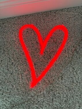 Dormify Red Neon Heart Light with Hanging Capabilities